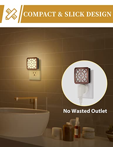 DORESshop Night Light, Vintage Nightlight,2 Pack 3000K/5000K Dimmable Nightlights,LED Night Lights Plug into Wall,Plug in Night Light,Dusk to Dawn Sensor,Decorative Night Lights for Bathroom Bedroom