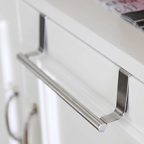 Selomore Over Door Towel Rack Bar Hanging Holder Bathroom Kitchen Cabinet Shelf Rack Silver