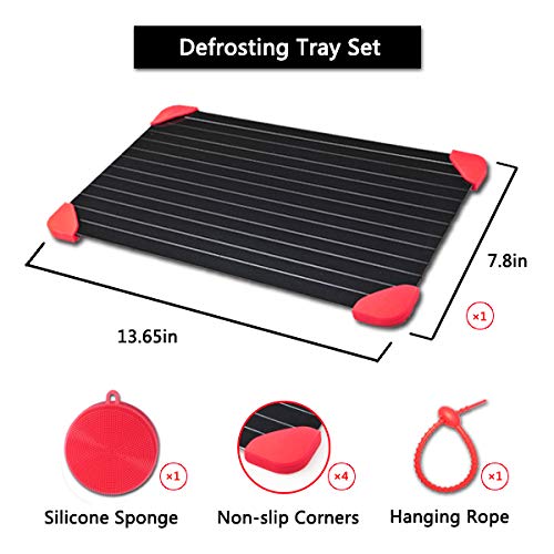 Defrosting Tray for Frozen Meat Rapid and Safer Way of Thawing Food Large Size Defroster Plate Thaw by Miracle Natural Heating A Pack with 7 Pieces Included