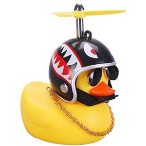 wonuu rubber duck toy car ornaments yellow duck car dashboard decorations with propeller helmet