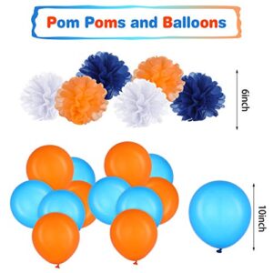 53 Pieces Dart Battle Happy Birthday Banner Decorations Dart Gun Birthday Supplies Paper Flower Pom Pom Hanging Swirls Latex Balloons Tassel Garland Cake Cupcake Topper