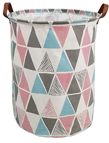 Hehoilam Storage Baskets Waterproof Foldable Organizer Large Storage Bins for Dirty Clothes Home and Office Toy Organizer Laundry Hamper(Pink triangle)