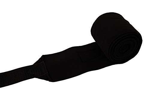 Huntley Equestrian Polo Wraps for Horses: Protective Leg Support Bandage for Training, Exercising, Turnout- 4 Wraps (Black)