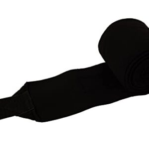 Huntley Equestrian Polo Wraps for Horses: Protective Leg Support Bandage for Training, Exercising, Turnout- 4 Wraps (Black)