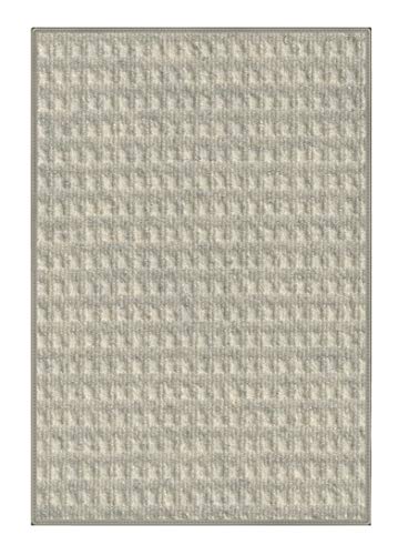 5'x12' - Limestone, Waffle Pattern - Indoor/Outdoor ECO-Friendly DuraKnit Pile & Loop Carpet Area Rugs & Runners