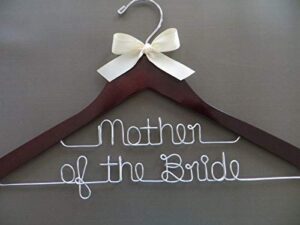 flowershave357 mother of the bride hanger 2 line wedding hanger bridal party hanger personalized hanger mom gift wedding party gift photo prop