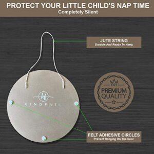 KIND FATE Baby Sleeping Sign for Front Door Do Not Knock or Ring Doorbell Sign | New Mom Gifts Do Not Disturb Door Hanger Sign | No Soliciting Sign Sleeping Baby Sign 10" Round