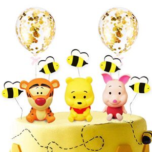 Winnie The Pooh Party Cake Topper, Pooh Bear Cake Topper for Birthday Baby Shower Party Cake Decorations