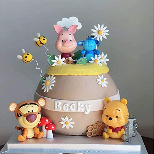 Winnie The Pooh Party Cake Topper, Pooh Bear Cake Topper for Birthday Baby Shower Party Cake Decorations