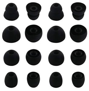 alxcd ear tips replacement for powerbeats high-performance headphone, 8 pairs s/m/l/d 4 sizes soft ear tips, fit for powerbeats pro powerbeats high-performance, 8 pairs (black)