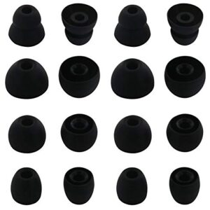 ALXCD Ear Tips Replacement for Powerbeats High-Performance Headphone, 8 Pairs S/M/L/D 4 Sizes Soft Ear Tips, Fit for Powerbeats Pro Powerbeats High-Performance, 8 Pairs (Black)