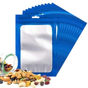 cakka mylar bags for food storage, 100 pack mylar bags with labels, resealable smell proof ziplock bag for long term food storage ( 4x6 inch )