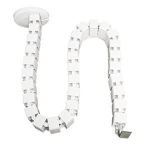 heavy duty adjustable cable management snake. standing desk accessories. cable management organizer - white
