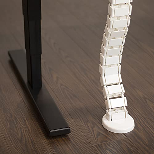 Heavy Duty Adjustable Cable Management Snake. Standing Desk Accessories. Cable Management Organizer - White