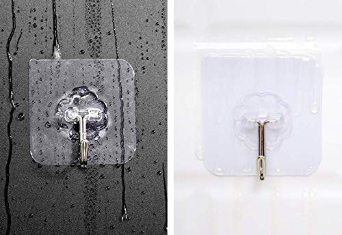 Transparent and Waterproof Adhesive Hooks - Pack of 15