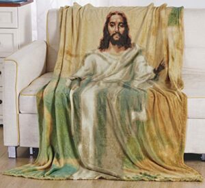 jesus christ religious 50" x 70" oversized super soft microplush throw blanket