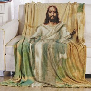 Jesus Christ Religious 50" x 70" Oversized Super Soft Microplush Throw Blanket