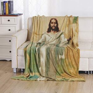 Jesus Christ Religious 50" x 70" Oversized Super Soft Microplush Throw Blanket