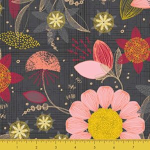 Stitch & Sparkle Holy Thomas Stein Mid Century Quilting Cotton Fabric, Patio Burst Coral Dark