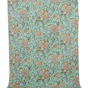 Maviss Homes Indian Traditional Handmade Floral Cotton Super Soft Kantha Quilt Blanket | Throw Bedspread Blanket | Bedroom Décor Throw Quilt |Home Décor; Multicolour
