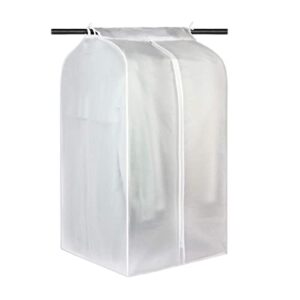 hanging garment bags for closet storage large hanging garment clothes cover clothing storage bag with magic tape and zipper translucent closet clothes protector for suit coat 21.6 x 19.7 x 35.4 inch