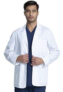 cherokee men scrubs lab coat 30" consultation ck401, l, white