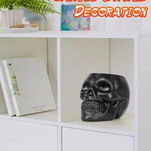 Dashamce Skull Planter Dish Large Flower Pot Container Box Halloween Skull Candy Bowl Desk Decoration