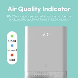 IMUNSEN M-001W Air Purifier with Cypress Wood Filter, H13 True HEPA Filter, 100% Ozone Free, Cyclone Mode, Auto Sleep Mode, Made in Korea - White