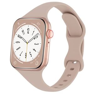 dykeiss sport slim silicone band compatible for apple watch band 38mm 42mm 40mm 44mm 41mm 45mm 49mm, thin soft narrow replacement strap wristband for iwatch ultra series 8/7/se/6/5/4/3/2/1 women men