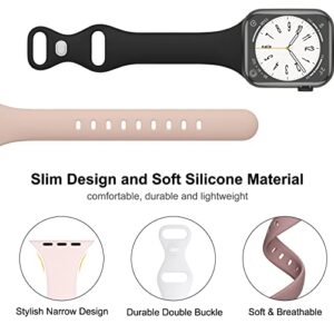 DYKEISS Sport Slim Silicone Band Compatible for Apple Watch Band 38mm 42mm 40mm 44mm 41mm 45mm 49mm, Thin Soft Narrow Replacement Strap Wristband for iWatch Ultra Series 8/7/SE/6/5/4/3/2/1 Women Men