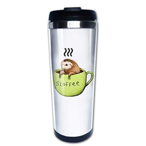 sloth travel mug tumbler with lids coffee cup stainless steel water bottle 15 oz