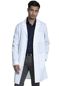 cherokee men & women scrubs lab coat 38'' ck460, m, white