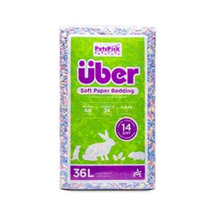 PETSPICK Uber Soft Paper Pet Bedding for Small Animals, Confetti, 36L