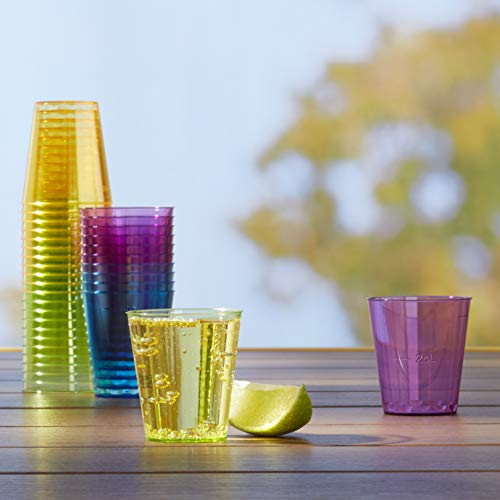 AmazonCommercial - SSV025M-500 Plastic Shot Glass, 2 oz, Multicolor, Pack of 500 multiple color