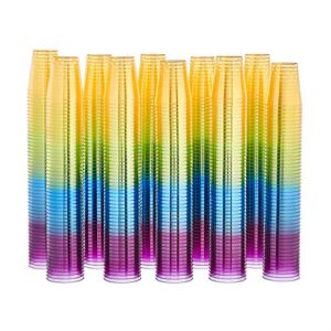 amazoncommercial - ssv025m-500 plastic shot glass, 2 oz, multicolor, pack of 500 multiple color