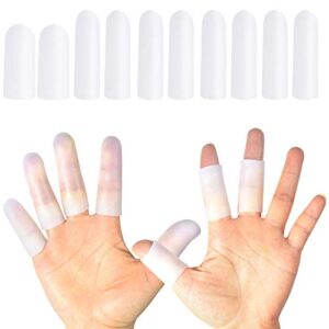 hioioih silicone finger protectors 10 pack, gel finger cots & protector,relief from pain of finger tips cracked, arthritis