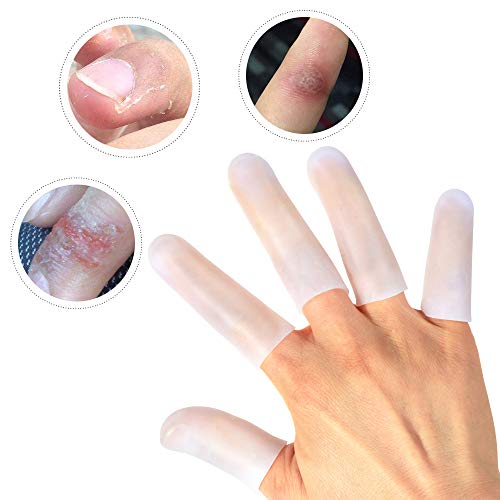 HioIoiH Silicone Finger Protectors 10 Pack, Gel Finger Cots & Protector,Relief from Pain of Finger Tips Cracked, Arthritis