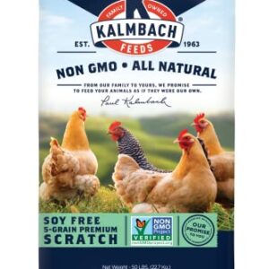 Kalmbach Feeds Soy Free Non-GMO 5 Grain Premium Scratch Grain Treat for Chickens, 50 lb