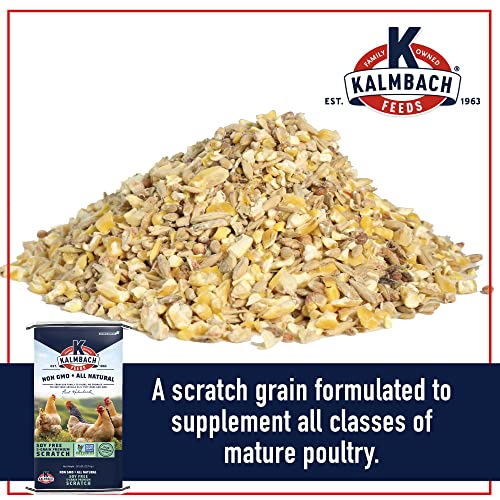 Kalmbach Feeds Soy Free Non-GMO 5 Grain Premium Scratch Grain Treat for Chickens, 50 lb
