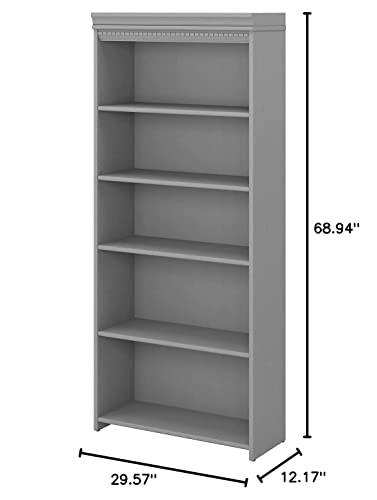 Bush Furniture Fairview 5 Shelf Bookcase, Cape Cod Gray