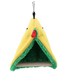 Tnfeeon Pet Bird Plush Hammock, Pet Bird Parrot Triangle Plush Hammock Tent Bed Hanging Cave Standing Toy