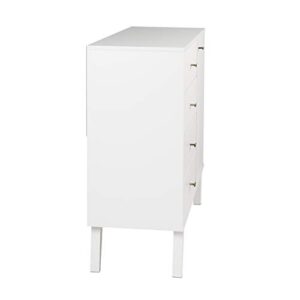 Prepac Milo Mid-Century Modern 4-drawer Chest with Door - White