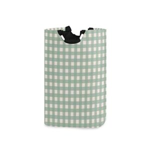 ruio laundry hamper basket storage bag foldable clothes bag plaid in sage green folding washing bin clothes hamper large basket