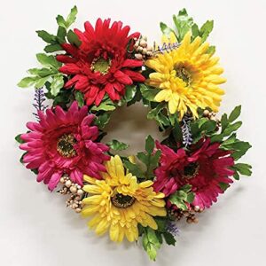 a cheerful giver small wreath candle ring - gerbera artificial floral decor for candles - centerpieces & home accents