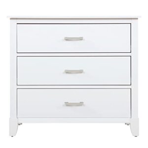dream on me universal 3 drawers chest | kids bedroom dresser | three drawers dresser mid century modern, white