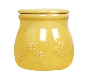 ceramic relief bee honey jar food storage jar candy dish snack can with seal lid