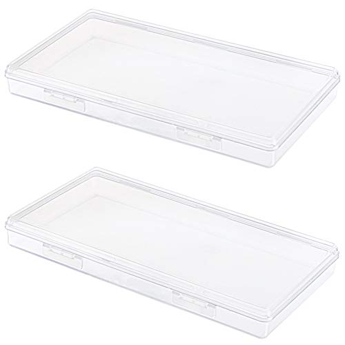 DUOFIRE Small Plastic Box Organizer Box small plastic storage containers small plastic case for Storage Pencils and art supply storage organizer Rectangle(7.7 x 4.1 x 0.9inch) 2 PACK