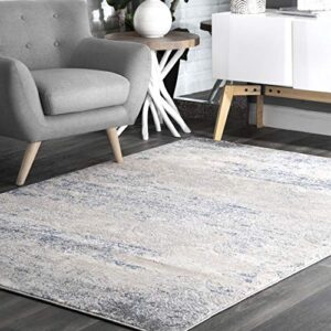 nuloom twilight tribal distressed area rug, 9' x 12', silver