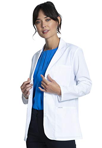 Cherokee Women Scrubs Lab Coat 28'' Consultation CK451, M, White