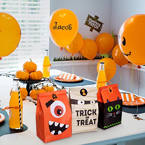 90PCS Halloween Treat Bags Party Favors - Trick or Treat Candy Goodie Gift Bag Stuffer Filler Paper Supplies Decorations with 90 Stickers